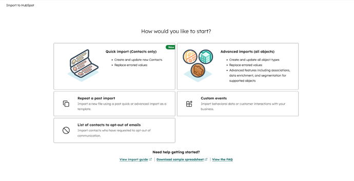 Snelle import voor contactpersonen 1