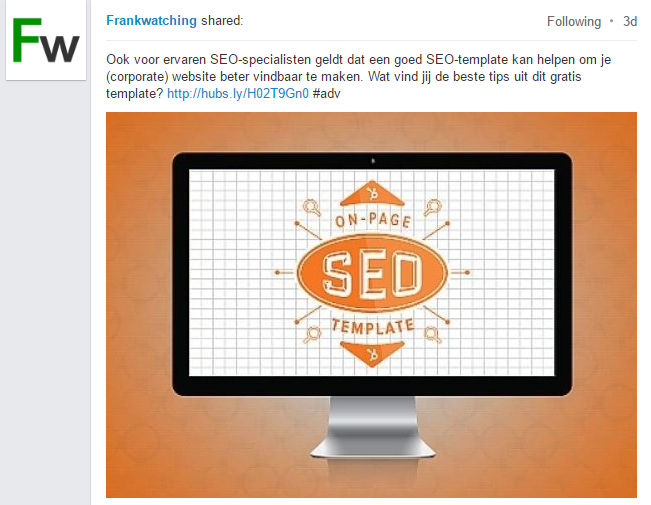 Voorbeeld social media convert-fase