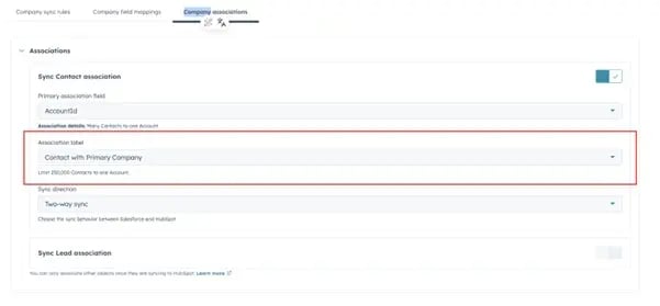 salesforce-associaties synchroniseren met labels