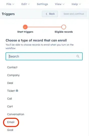 workflows op basis van e-mails
